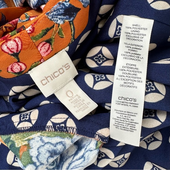 Floral KIMONO Size 0 Orange Blue Open Front 3/4 Sleeve Floral Whimsical Boho - Picture 3 of 8